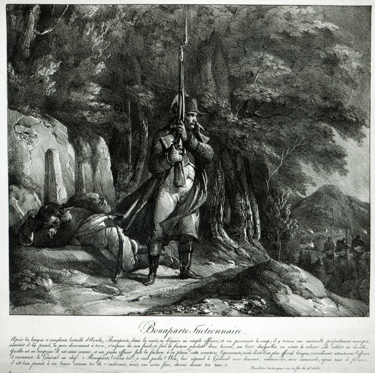 拿破仑在1796年11月15日至17日的Pont d&39;Arcole战役之后执勤， 作者 法语学校