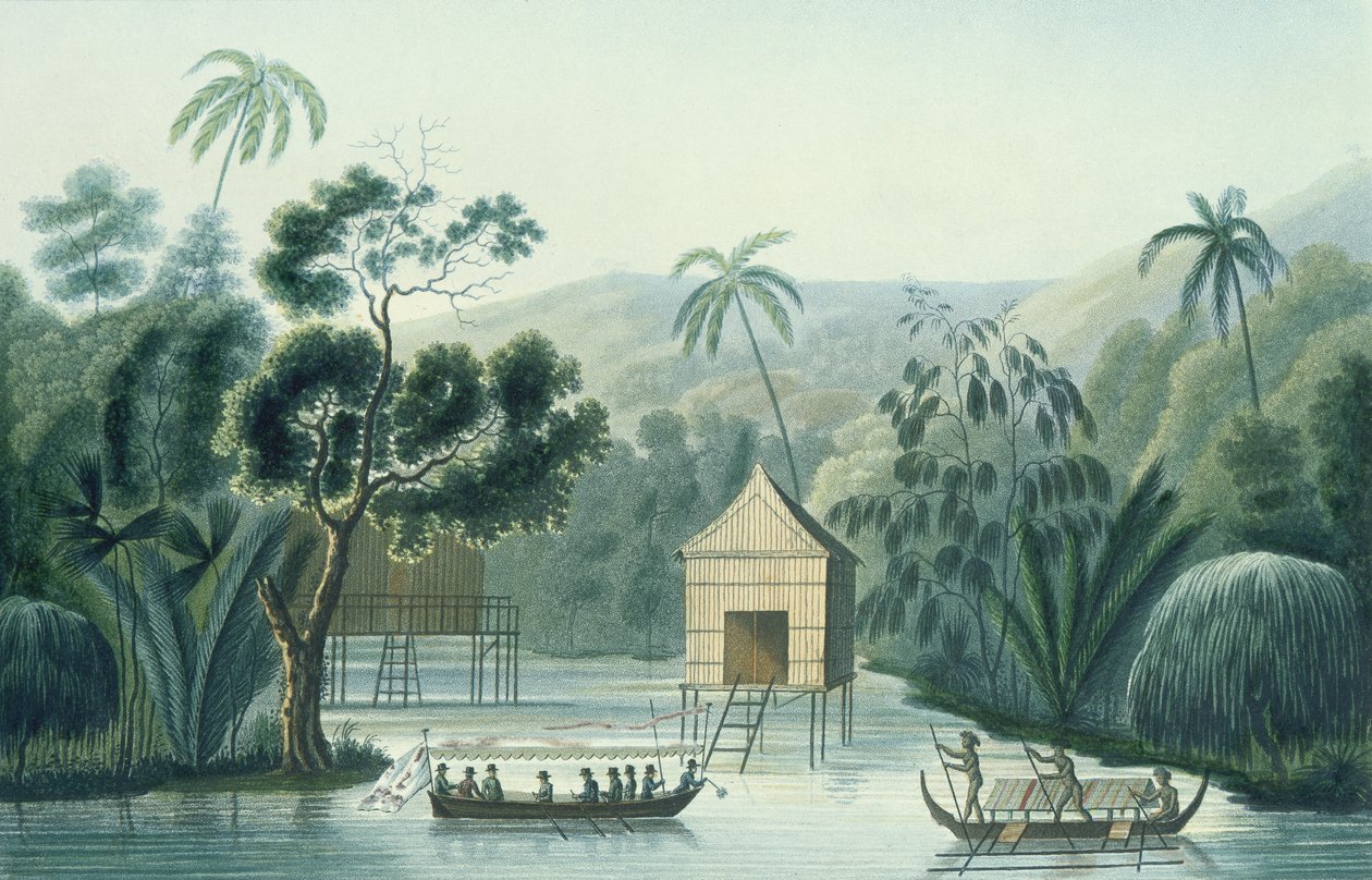 Waigiou岛上的宝塔，来自Corvette La Coquille的世界各地的航程（1822-25）作者：Louis Isidore Duperrey（1786-1865） 作者 法语学校