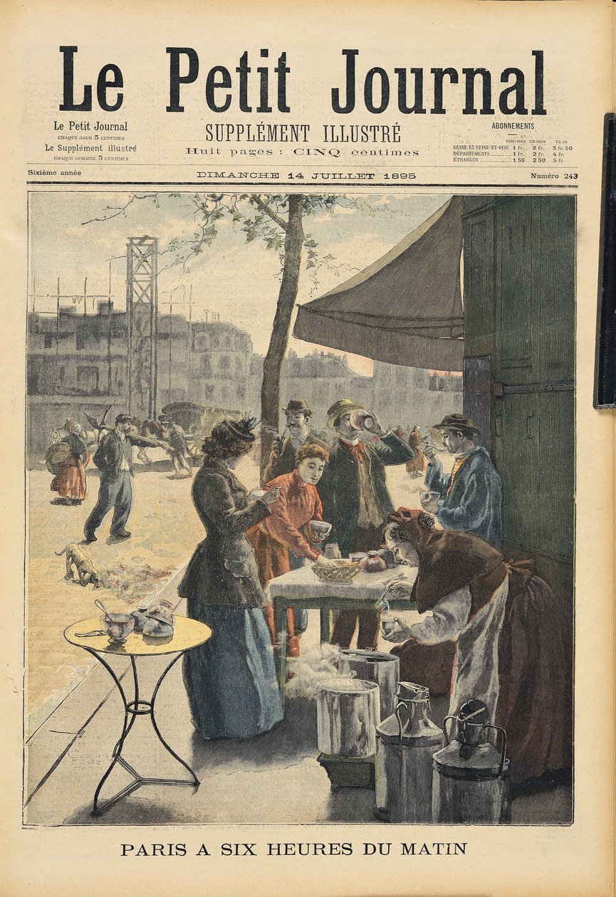 巴黎在六点钟的早晨，来自&39;Le Petit Journal&39;，1895年7月14日 作者 法语学校