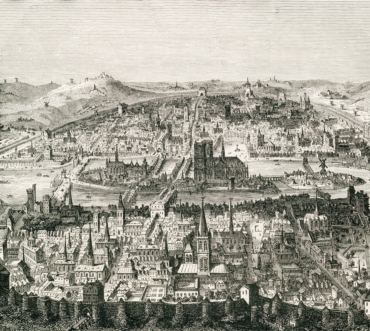 巴黎c.1610,19世纪17世纪手稿的复制品，来自Rev. Samuel G. Green的“法国图片”，1878年出版 作者 法语学校