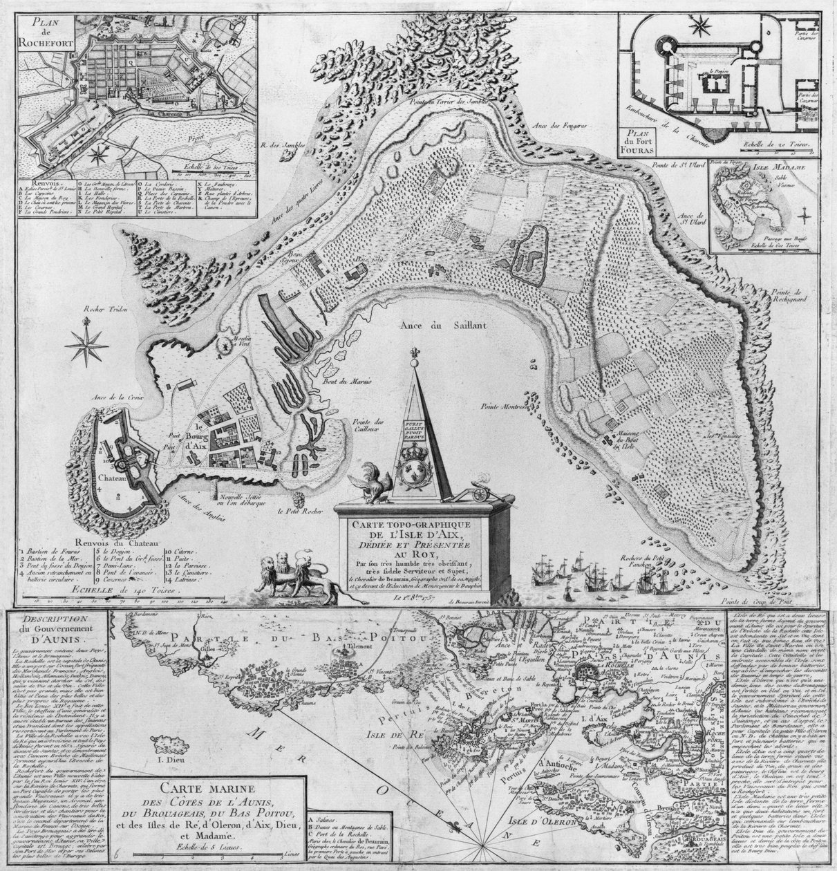 1757年Ile d&39;Aix的计划 作者 法语学校
