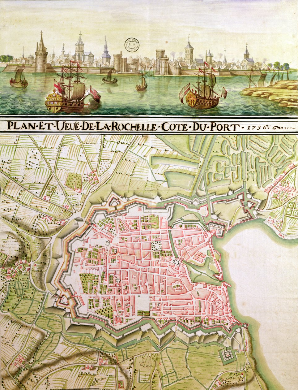 拉罗谢尔镇的计划，1736年 作者 法语学校