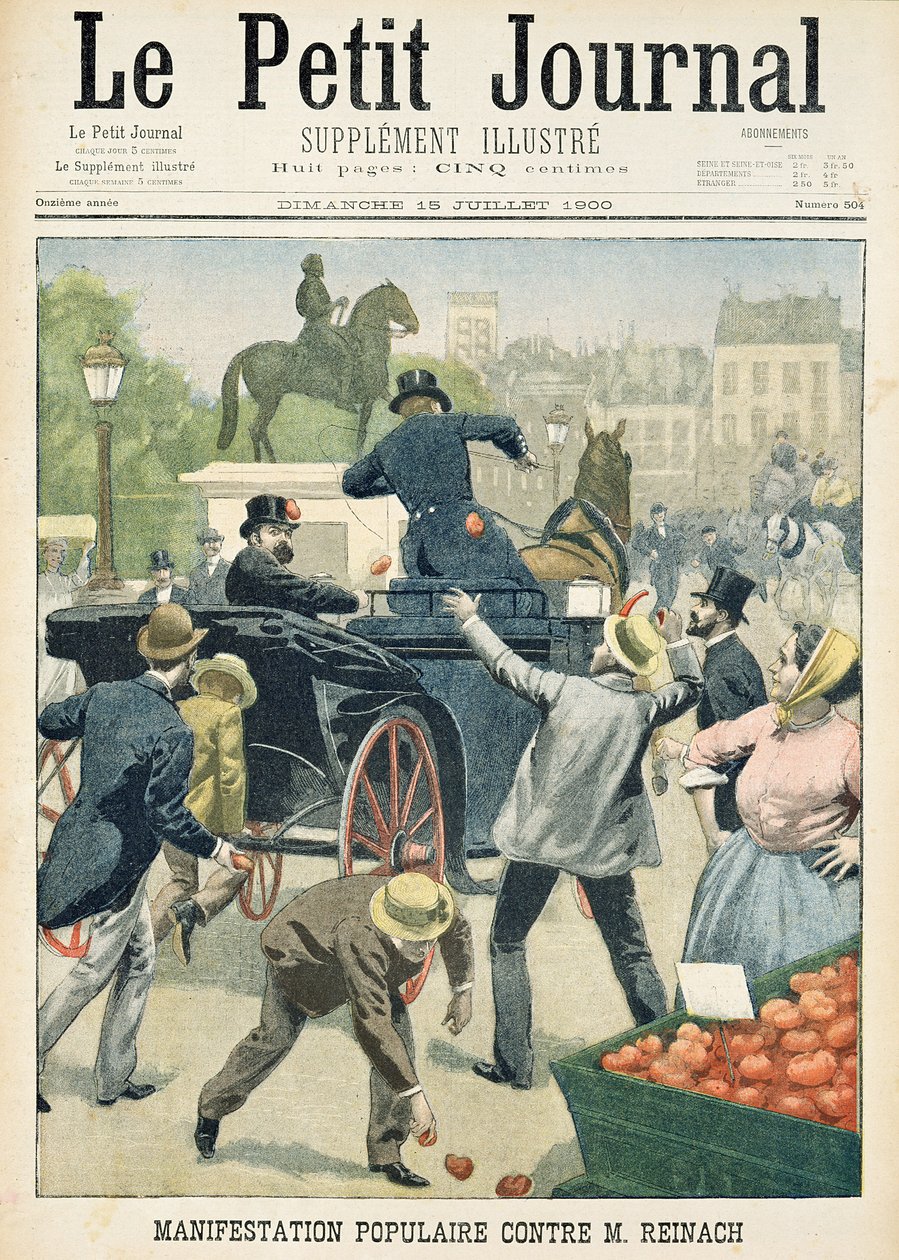 1900年7月15日，来自“Le Petit Journal”的Joseph Reinach（1856-1921）的民众抗议 作者 法语学校