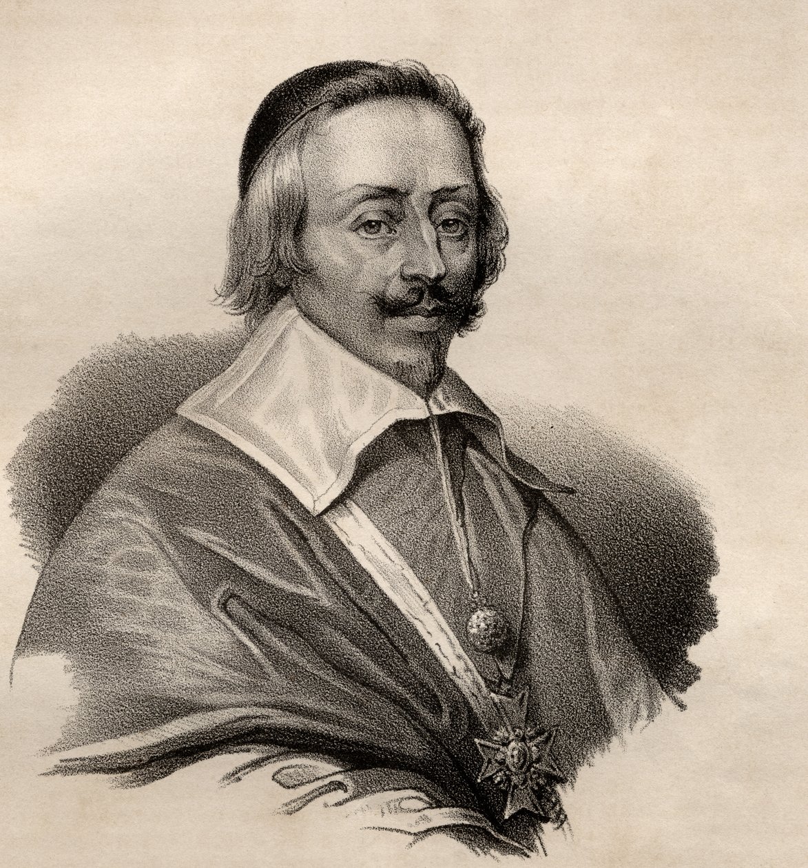 Armand Jean du Plessis，红衣主教和公爵的肖像（1585-1642） 作者 法语学校