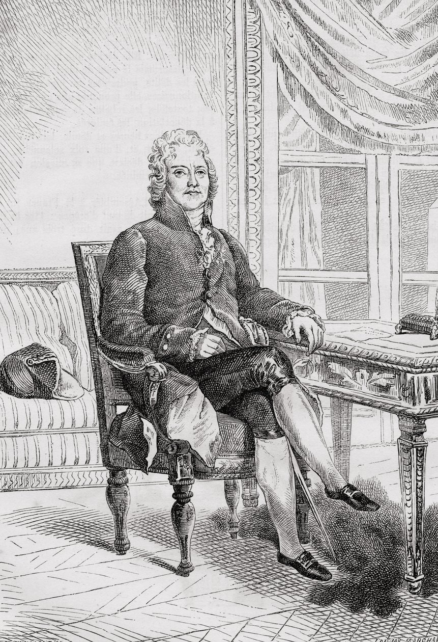 Charles Maurice Talleyrand-Perigord的肖像（1754-1838） 作者 法语学校