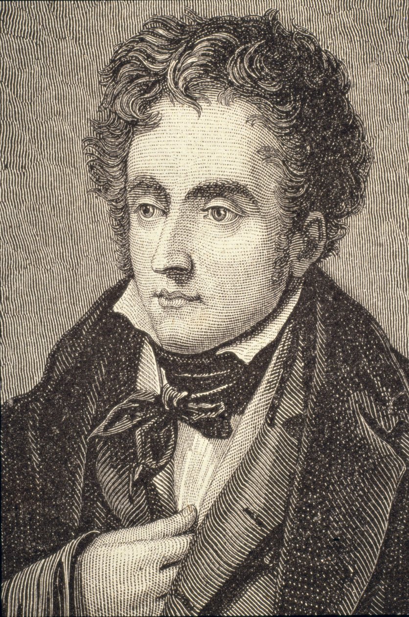 Chateaubriand的子爵Francois Auguste Rene的肖像（1768-1848） 作者 法语学校