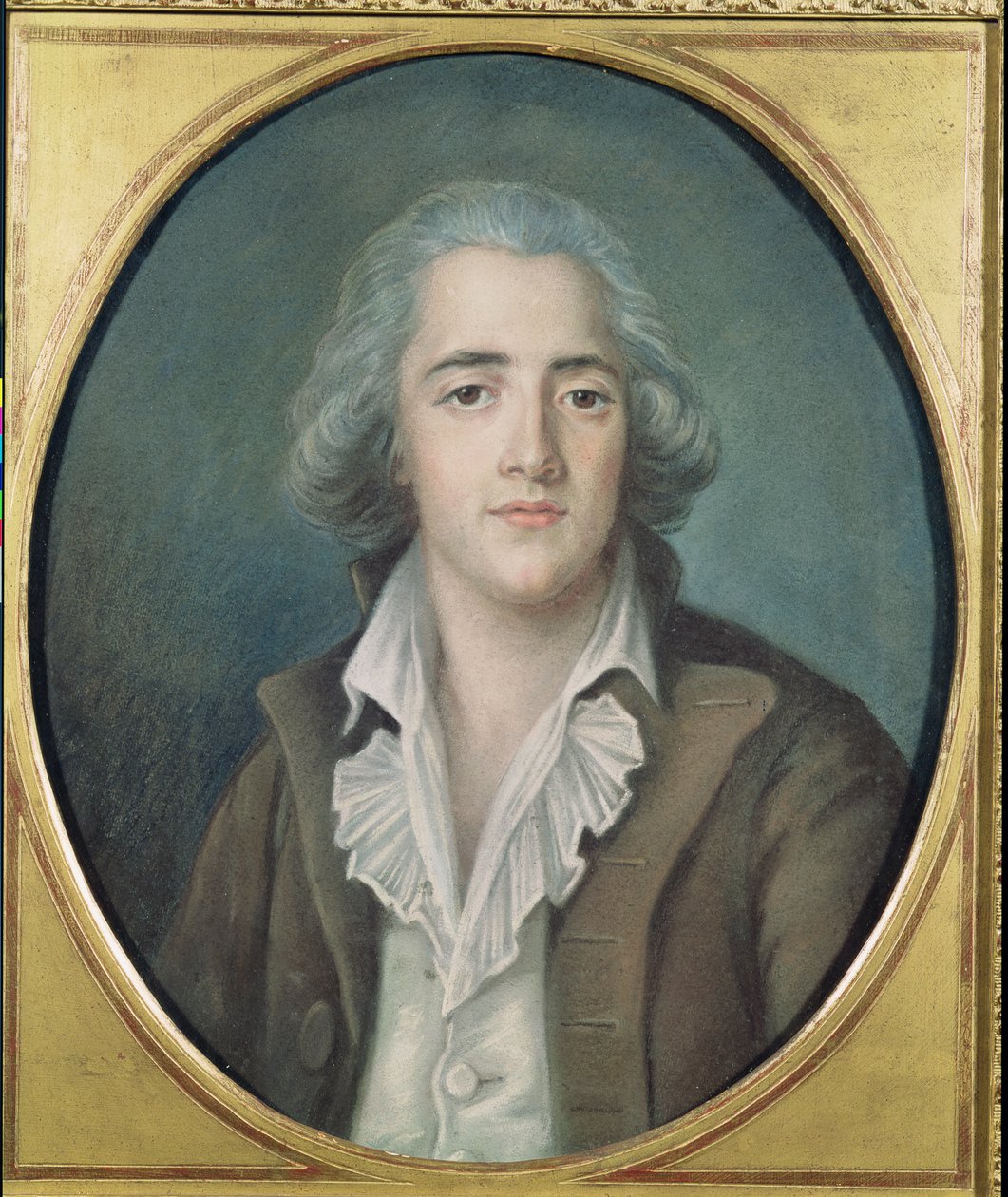 Francois Rene的肖像（1768-1848）Chateaubriand的子爵，1786（纸上粉彩） 作者 法语学校