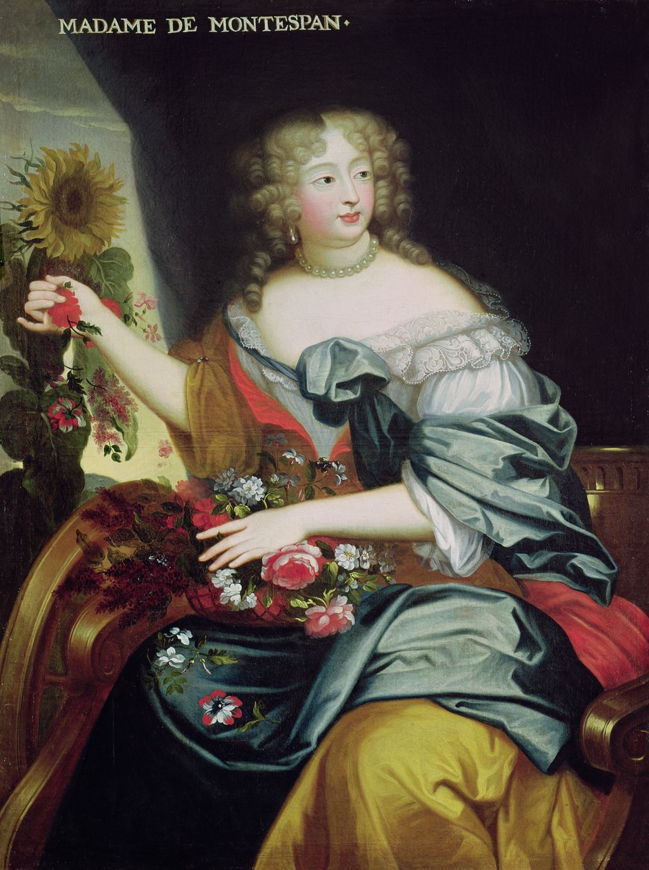 Mortemart的Francoise-Athenian Rochechouart的肖像（1641-1707）Montespan的侯爵夫人 作者 法语学校
