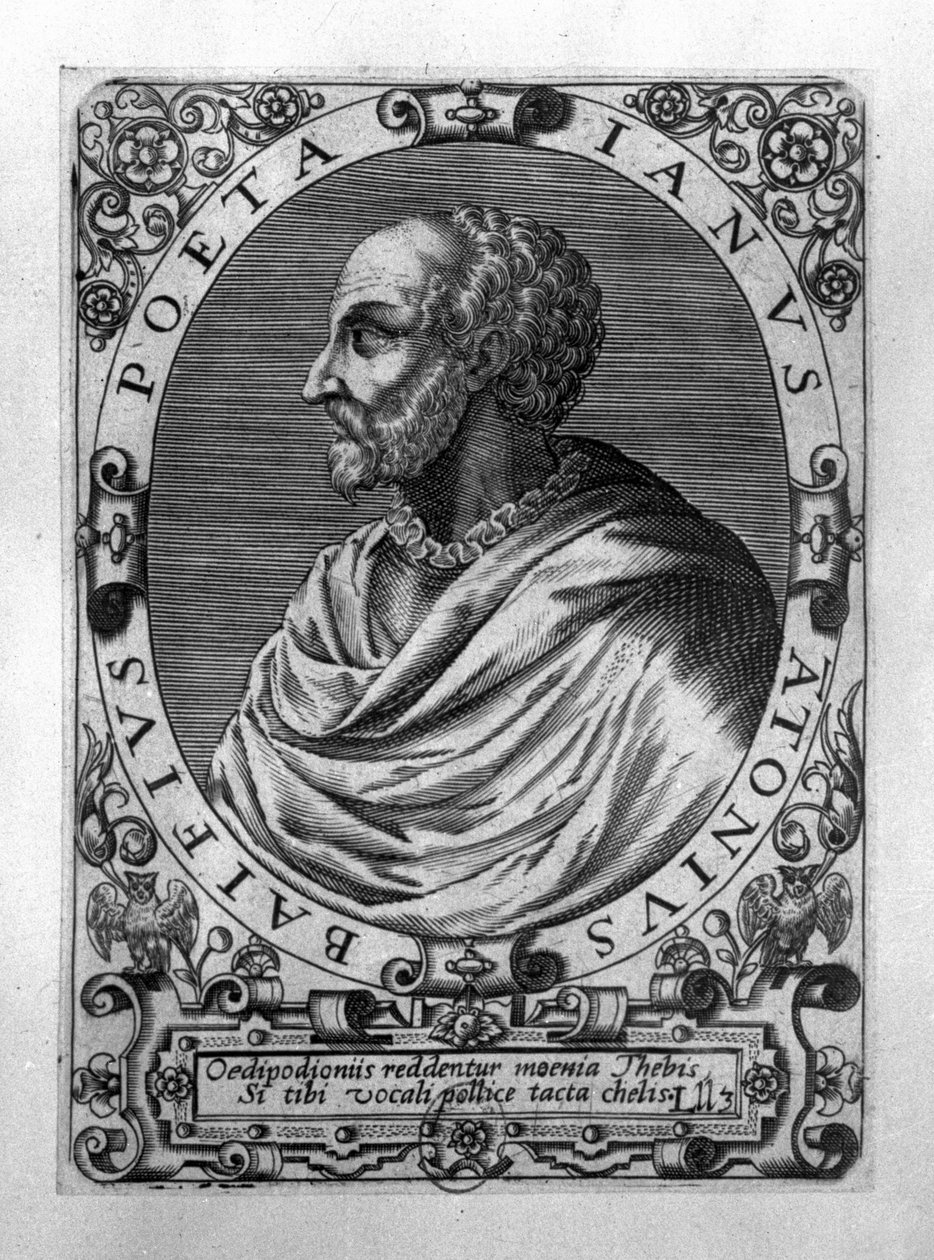 Baif的John Anthony的肖像（1532-89） 作者 法语学校
