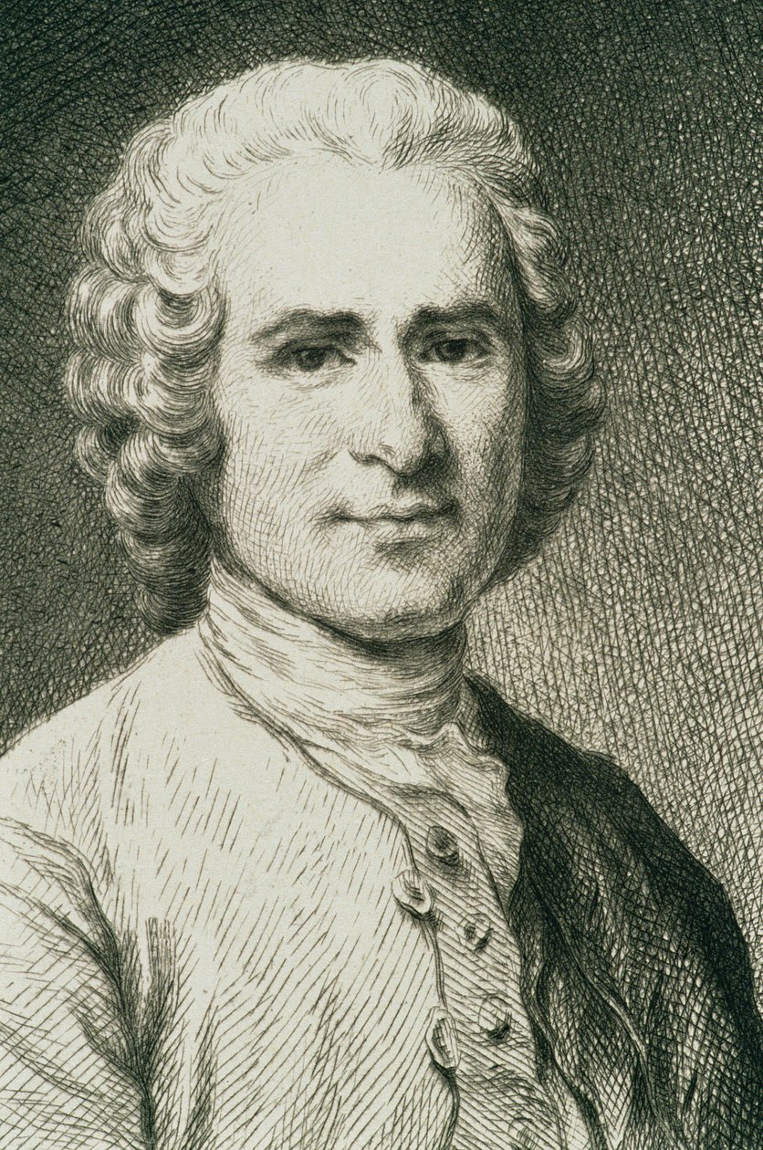 Jean Jacques Rousseau（1712-78）法国哲学家的肖像 作者 法语学校