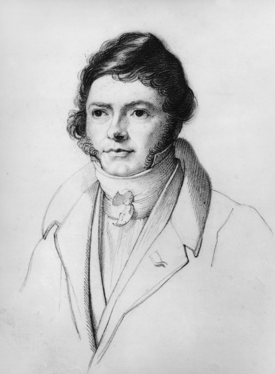 Jean-Francois Champollion（1790-1832）的肖像，1830年 作者 法语学校