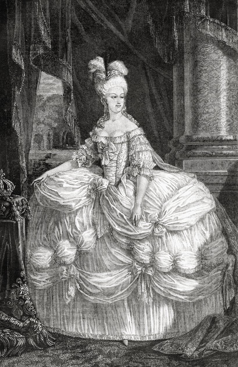 Marie Antoinette的肖像（1755-93） 作者 法语学校