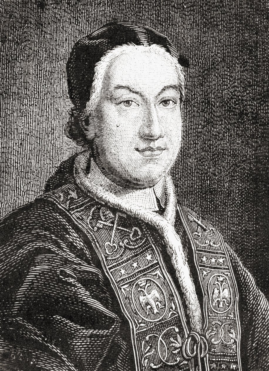Pius VI的肖像（Giovanni Angelo Braschi）（1717-99）教皇从1775年开始 作者 法语学校
