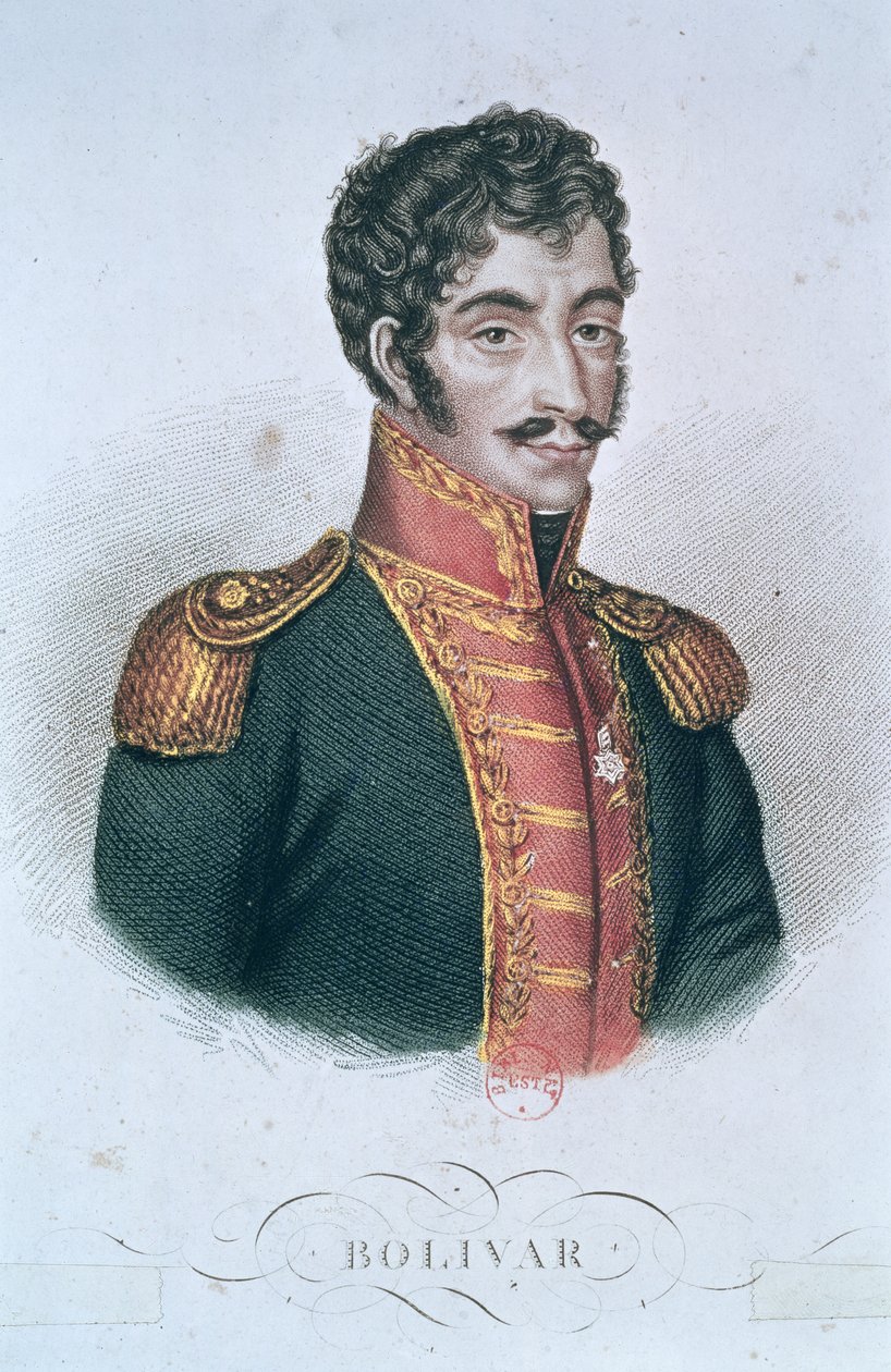 Simon Bolivar的肖像（1783-1830） 作者 法语学校