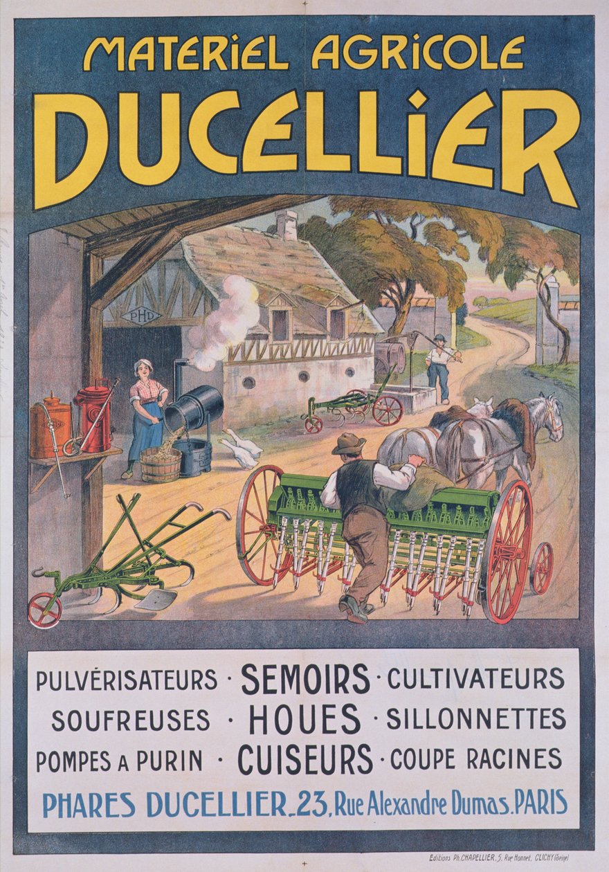海报广告Ducellier农业设备，1920年 作者 法语学校