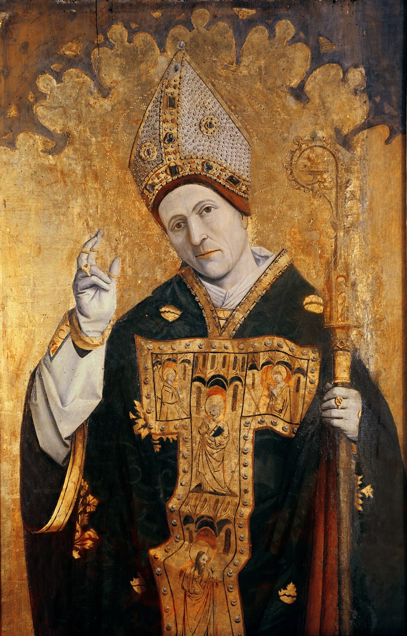 Carpentras的Saint Siffredus，普罗旺斯学校，c.1460-70（面板上的蛋彩画） 作者 法语学校