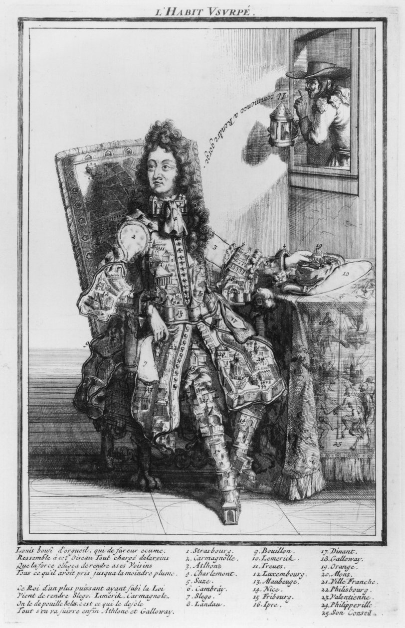 讽刺卡通讽刺路易十四，1693-1705 作者 法语学校