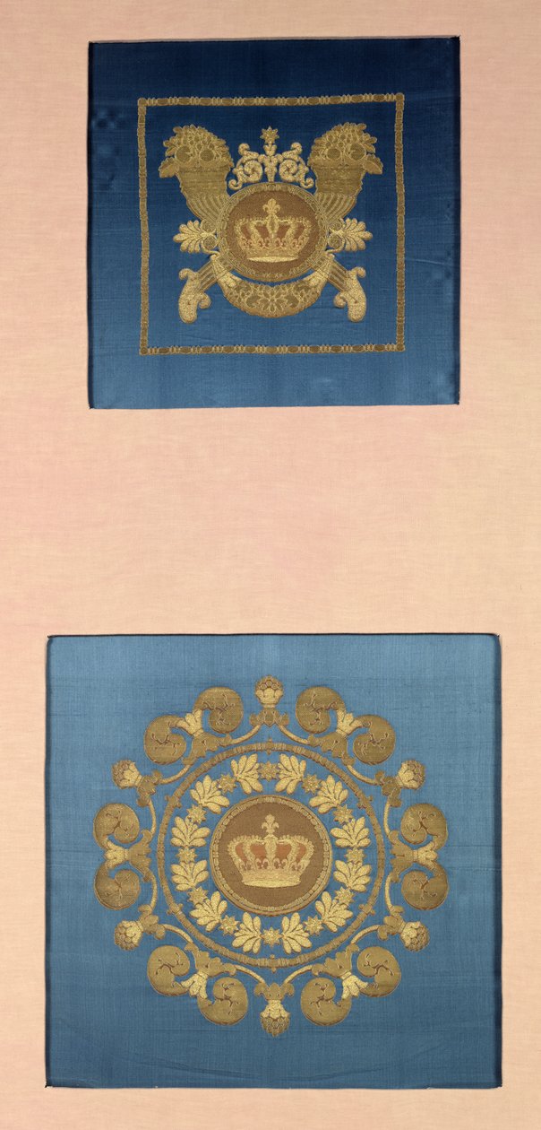 座椅背面由里昂的Grand-Freres，1811年（锦缎） 作者 法语学校
