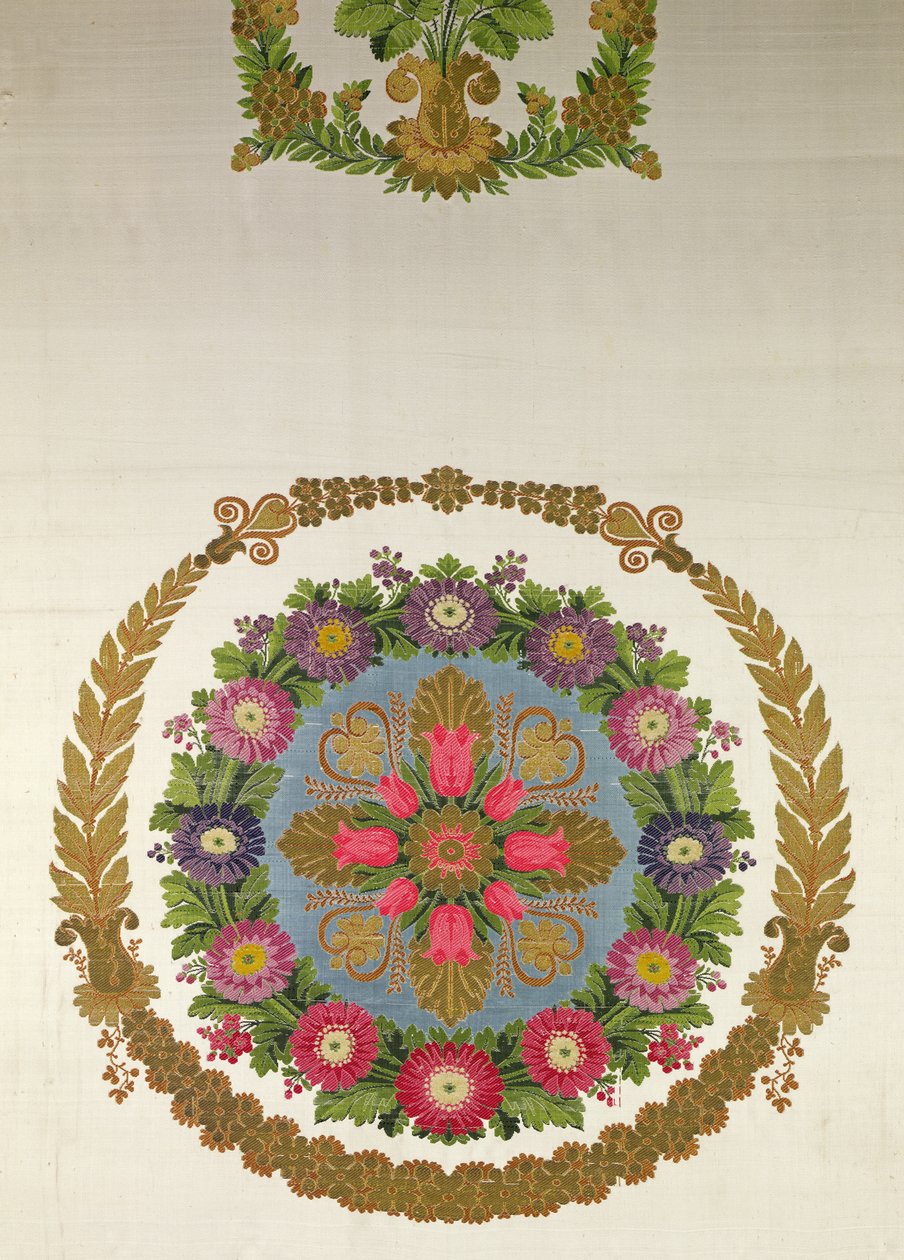 座椅套由Bissardon，Cousin和Bony，里昂，1811年（刺绣缎） 作者 法语学校