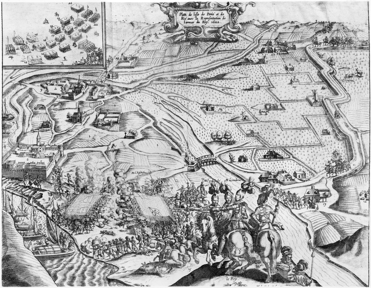 1622年，以皇家军队的代表攻击Ile de Re 作者 法语学校