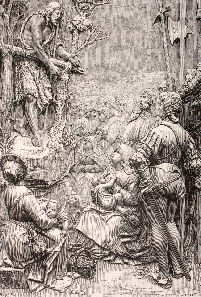 经过阿尔布雷希特·杜勒（Albrecht Durer）的作品，在1873年出版的“Les Arts au Moyen Age”中，圣约翰施洗者在沙漠中讲道 作者 法语学校