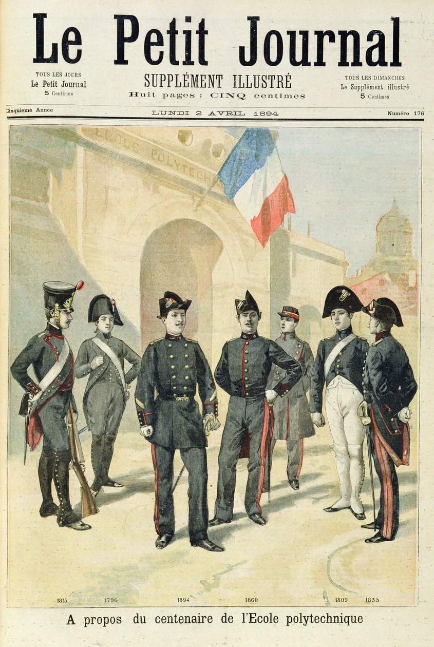 高等理工学院百年纪念，来自1894年4月2日“Le Petit Journal”插图补充的头版 作者 法语学校