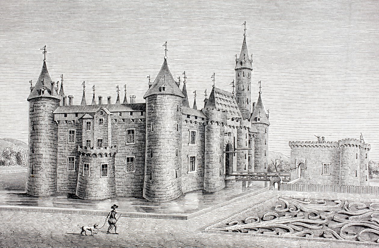 法国朗布依埃城堡，经过18世纪的雕刻，来自&39;Les Arts au Moyen Age&39;，1873年出版 作者 法语学校