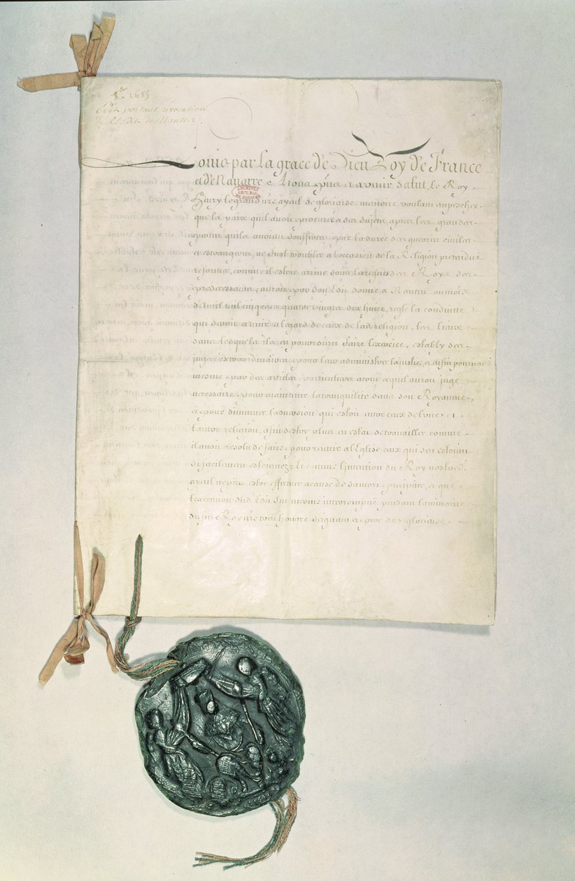 1685年10月18日的枫丹白露法令（笔墨在纸上） 作者 法语学校