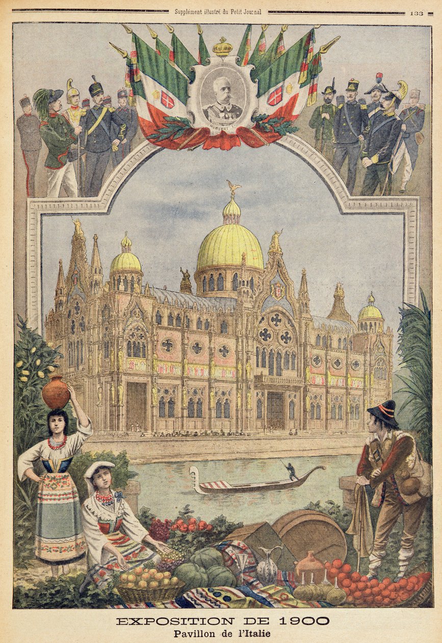 巴黎1900年世界博览会的意大利馆，1900年4月29日“Le Petit Journal”的插图 作者 法语学校