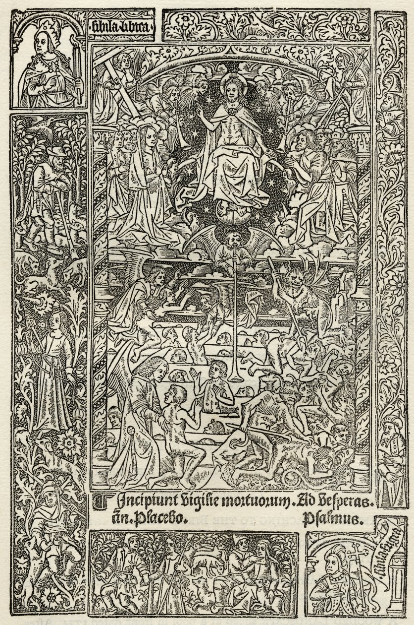 最后的审判，来自“雕刻，蚀刻和木刻的收藏目录”，作者Richard Fisher，1879年出版 作者 法语学校