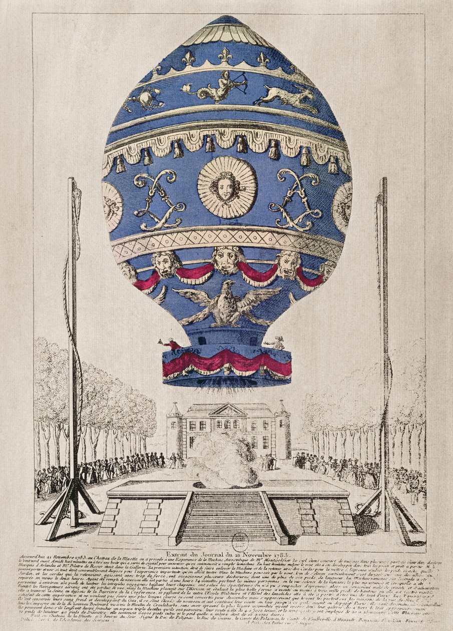 蒙哥高原兄弟在1783年11月21日在Chateau de la Muette举行的气球实验 作者 法语学校