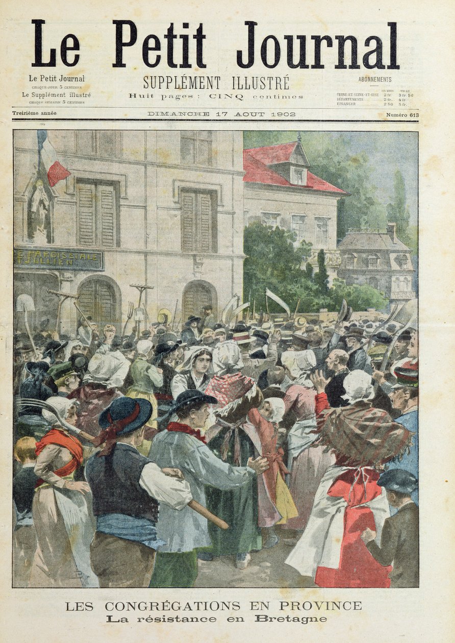布列塔尼的抵抗，来自&39;Le Petit Journal&39;，1902年8月17日 作者 法语学校