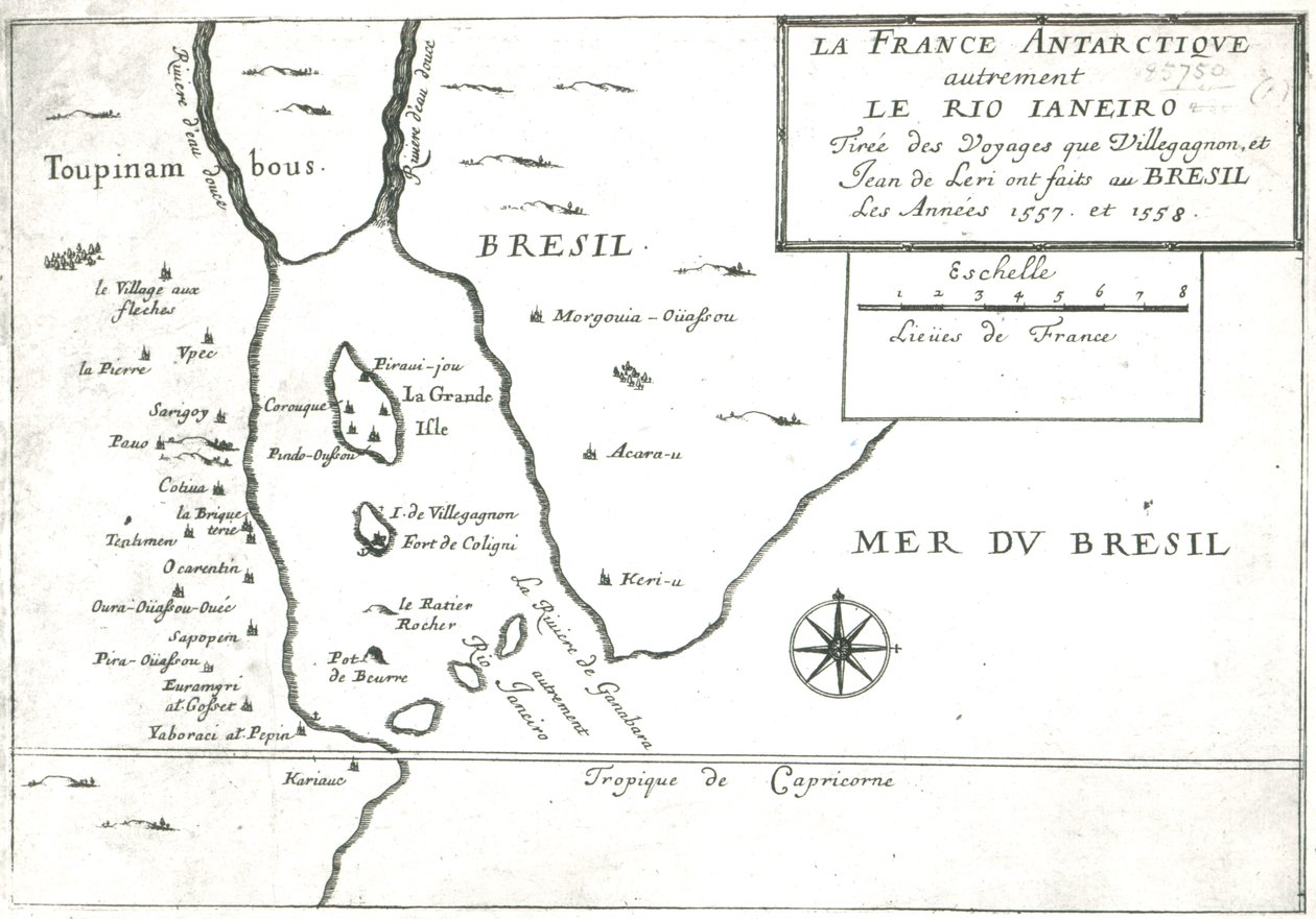 Rio Ianeiro，来自Villegagnon和Jean le Leri在巴西1557-1558的旅行 作者 法语学校