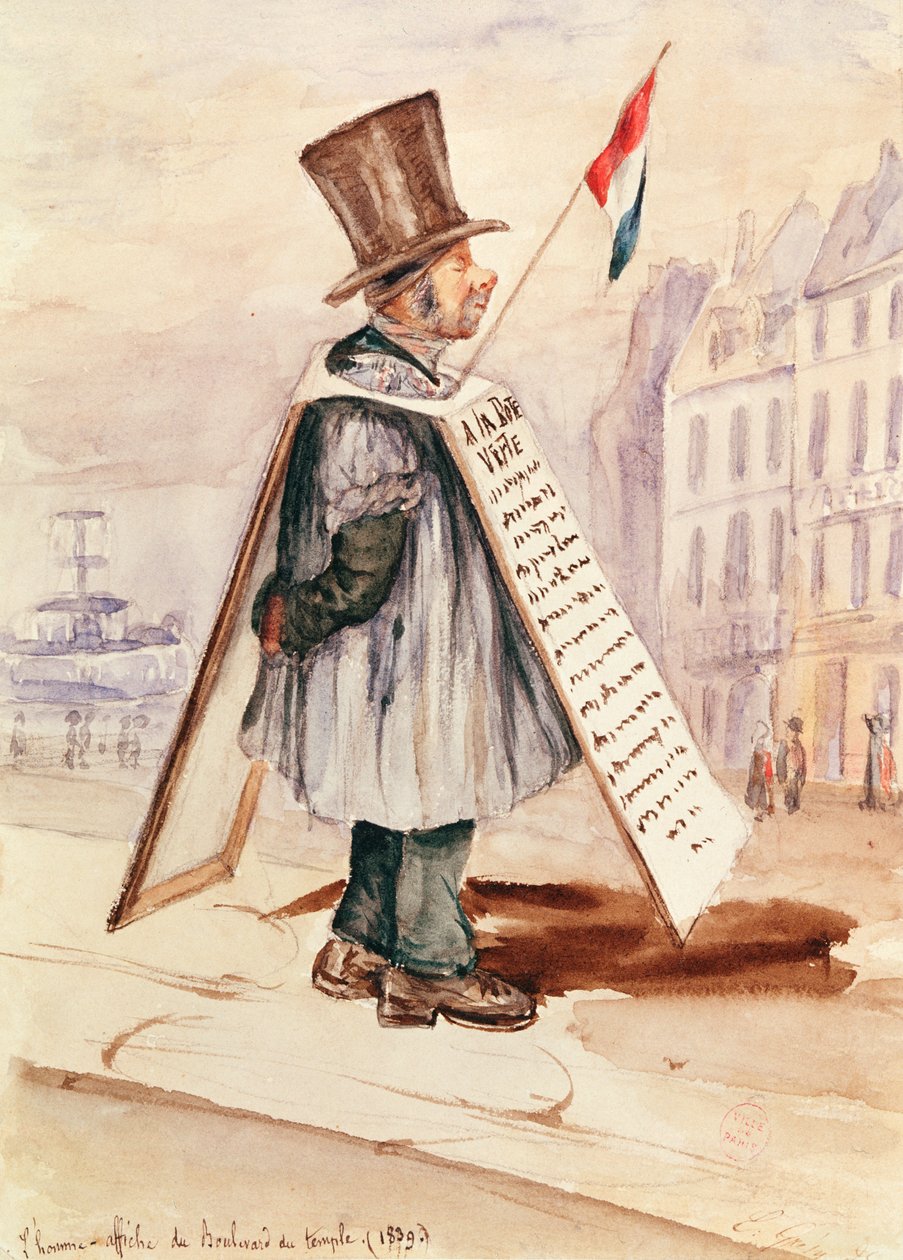 夹克板人，Boulevard du Temple，1839 作者 法语学校