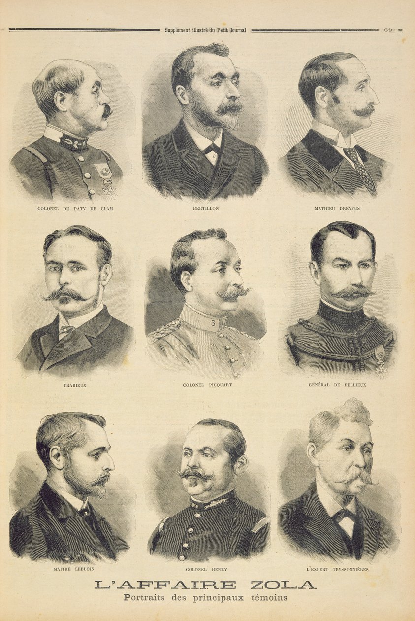 Zola事件：主要证人，插图来自Le Petit Journal的插图补充，1898年2月27日 作者 法语学校