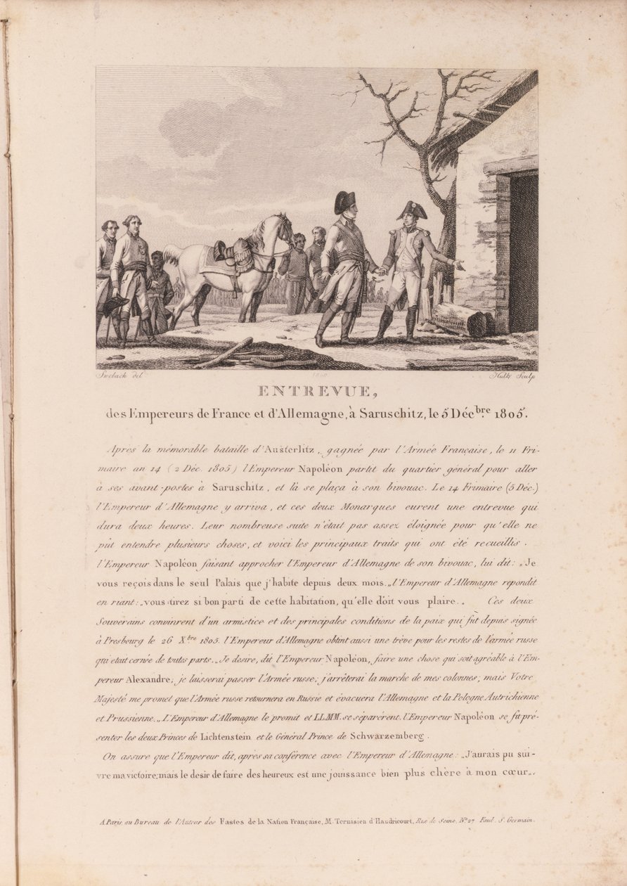 1805年12月5日法国和德国军队指挥官在Schitz举行的会议 作者 法语学校
