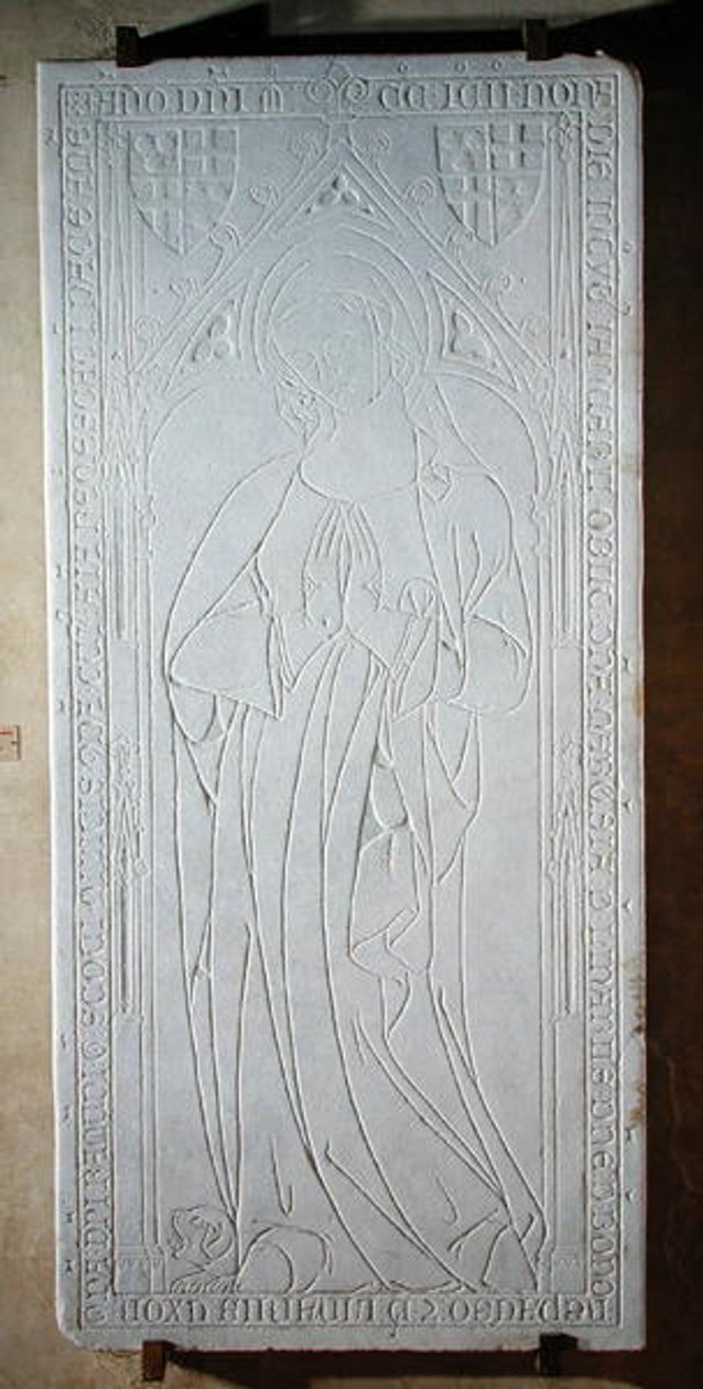 墓碑与Marquiesa de Linares，1391年的肖像 作者 法语学校