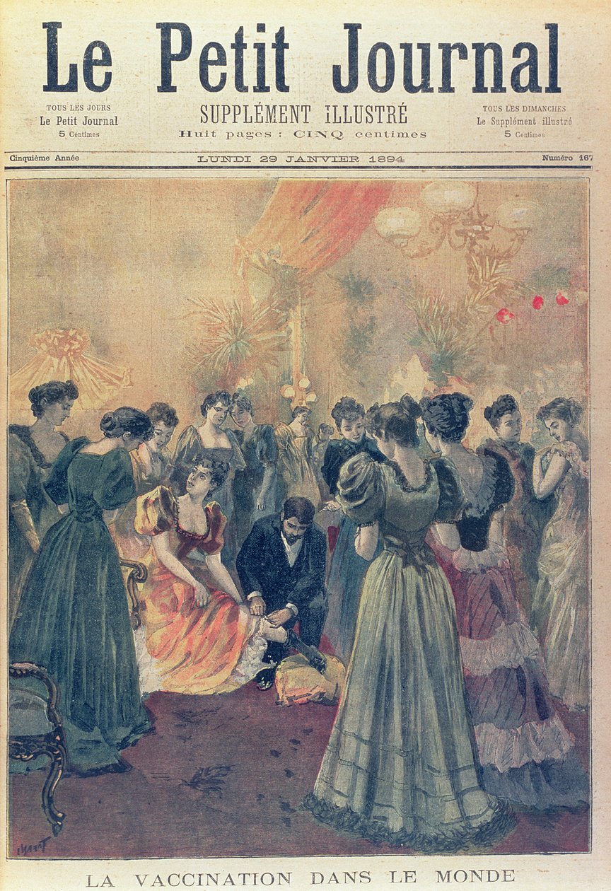 1894年1月29日，来自&39;Le Petit Journal&39;的天花疫苗接种期间接种疫苗 作者 法语学校