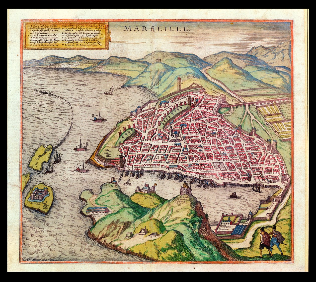 马赛的视图，1574年 作者 法语学校
