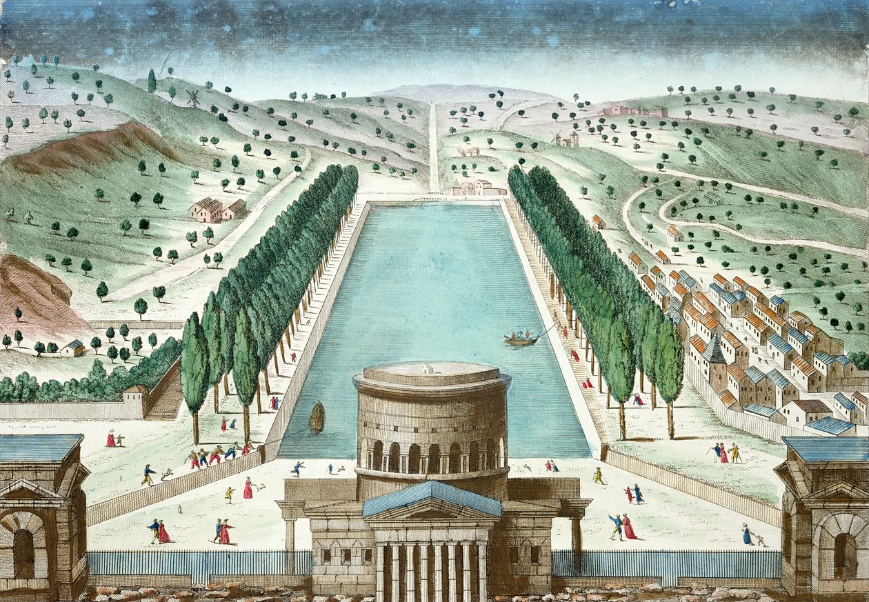 Barriere Saint-Martin和Canal de l&39;Ourcq，巴黎盆地的看法 作者 法语学校