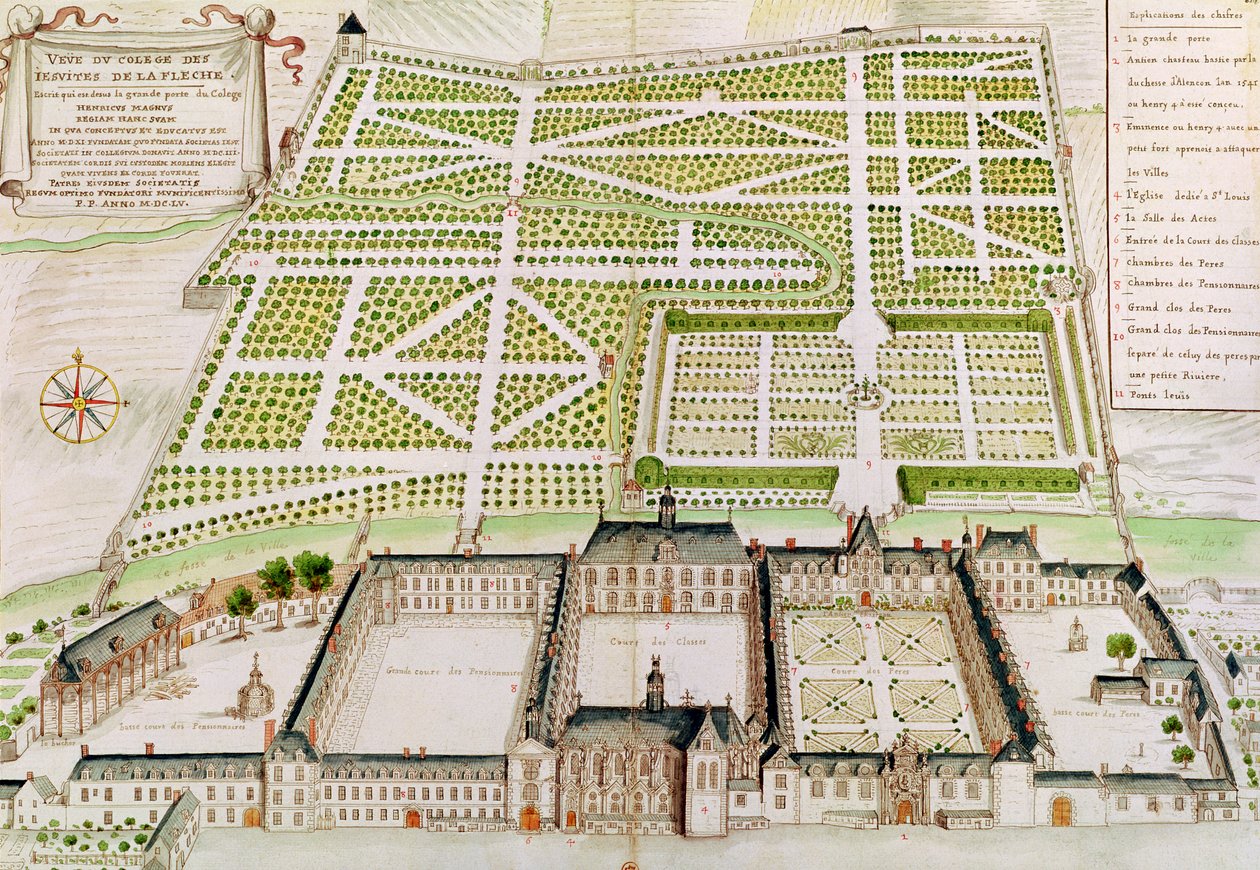 1655年La Fleche耶稣会学院的视图 作者 法语学校