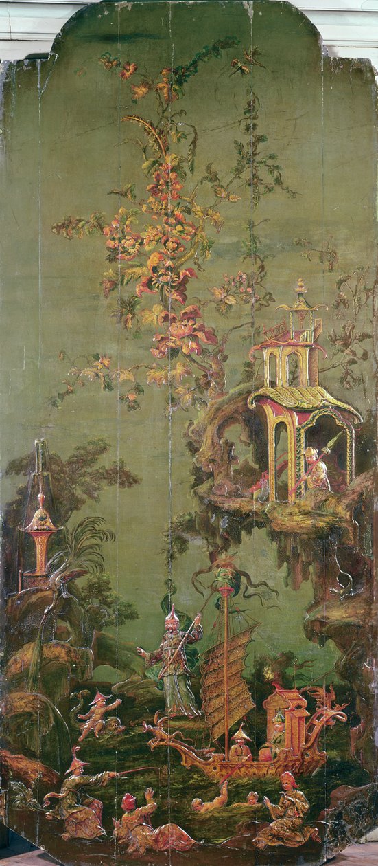 水，来自一系列描绘四种元素的面板，c.1730（多彩木材） 作者 法语学校