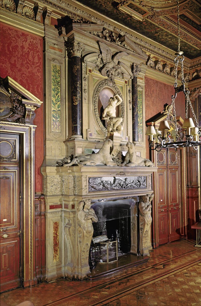 在Hotel de Paiva沙龙的Chimneypiece 作者 法国摄影师
