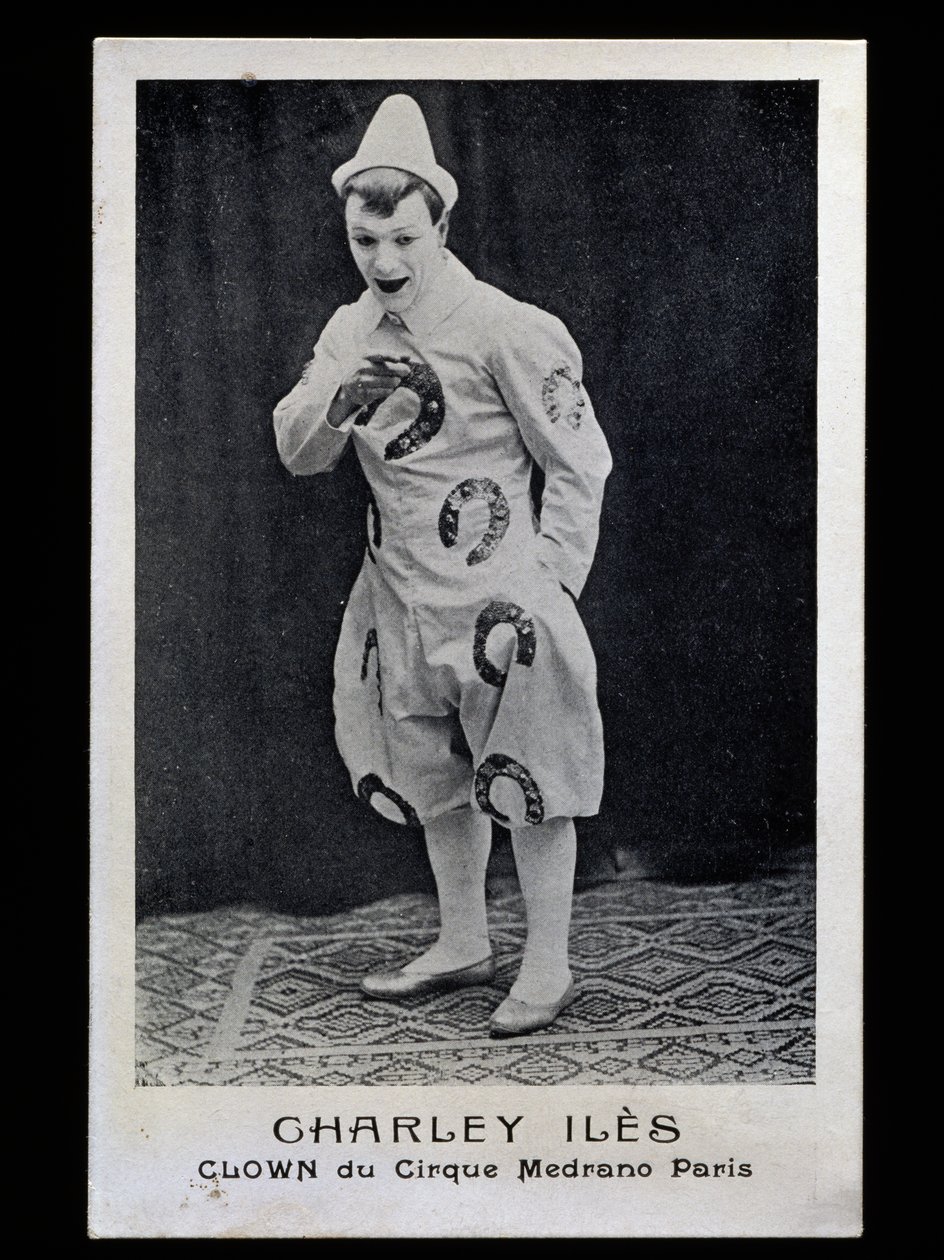 来自巴黎 Medrano 马戏团的小丑 Charley Iles (1876-?)，大约 1910 年，明信片，法国，20 世纪 作者 法国摄影师