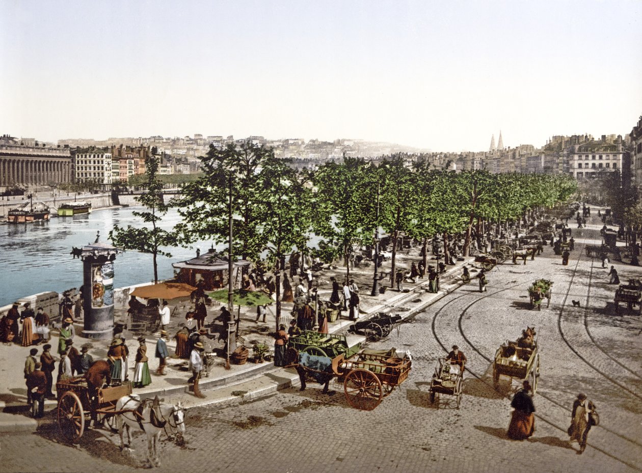 圣安东尼市场，QuaydesCélestins，里昂，c.1900 作者 法国摄影师