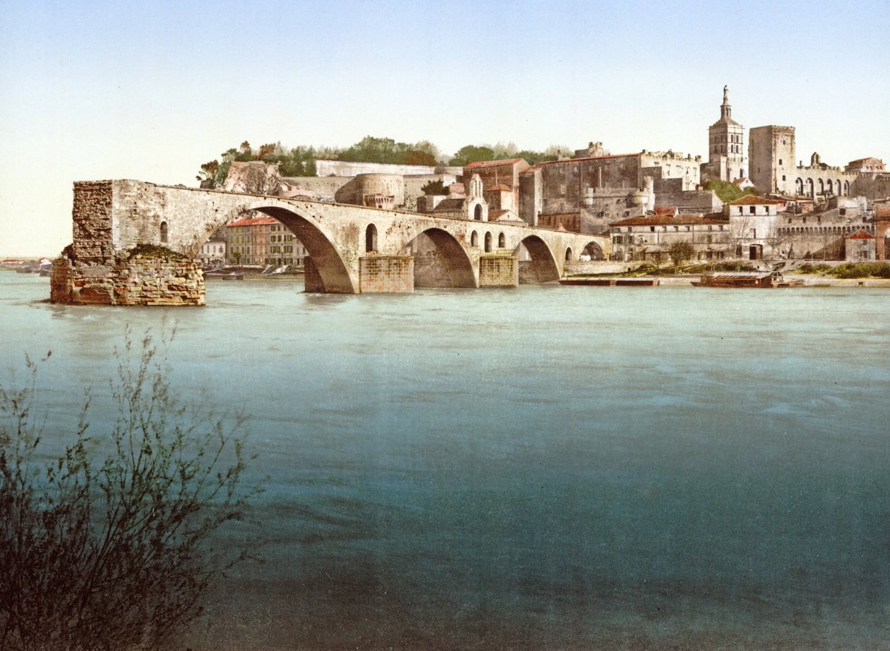 Pont Saint-Bénézet，阿维尼翁，1890-1900 作者 法国摄影师