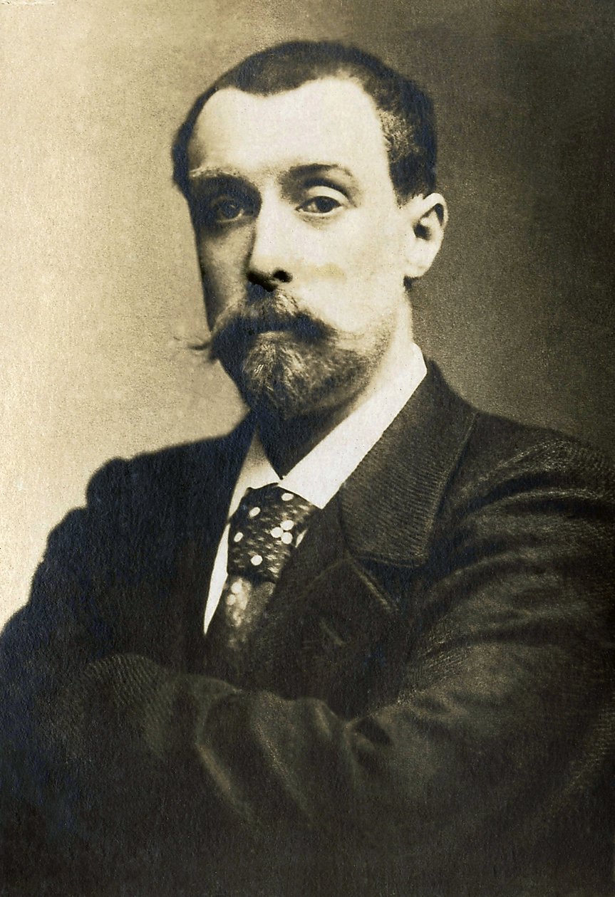 Alphonse Allais (1854-1905) 的肖像，法国记者、喜剧演员和诗人。 作者 法国摄影师
