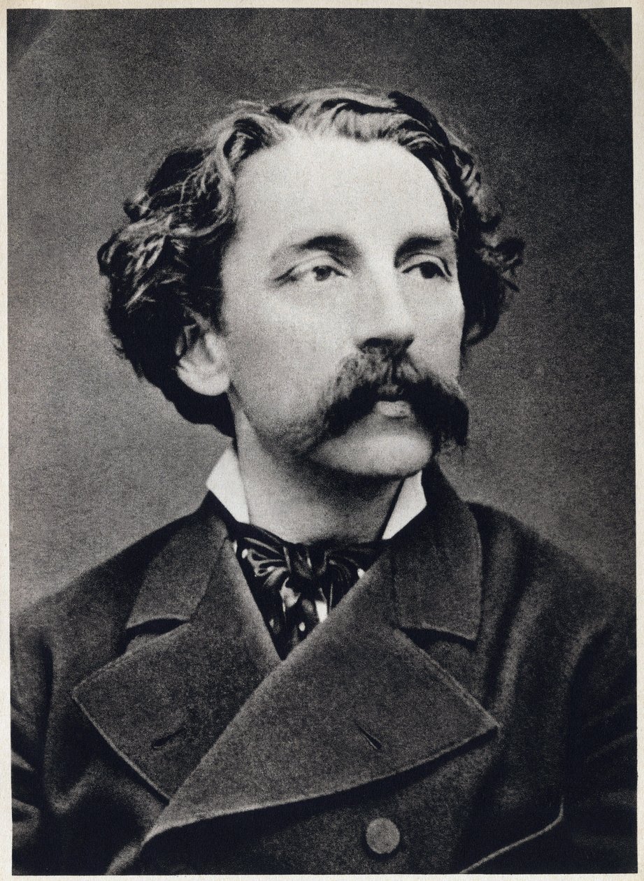 Etienne Mallarme dit Stephane Mallarme (1842-1898) 约1873年的肖像，法国诗人。摄影 作者 法国摄影师