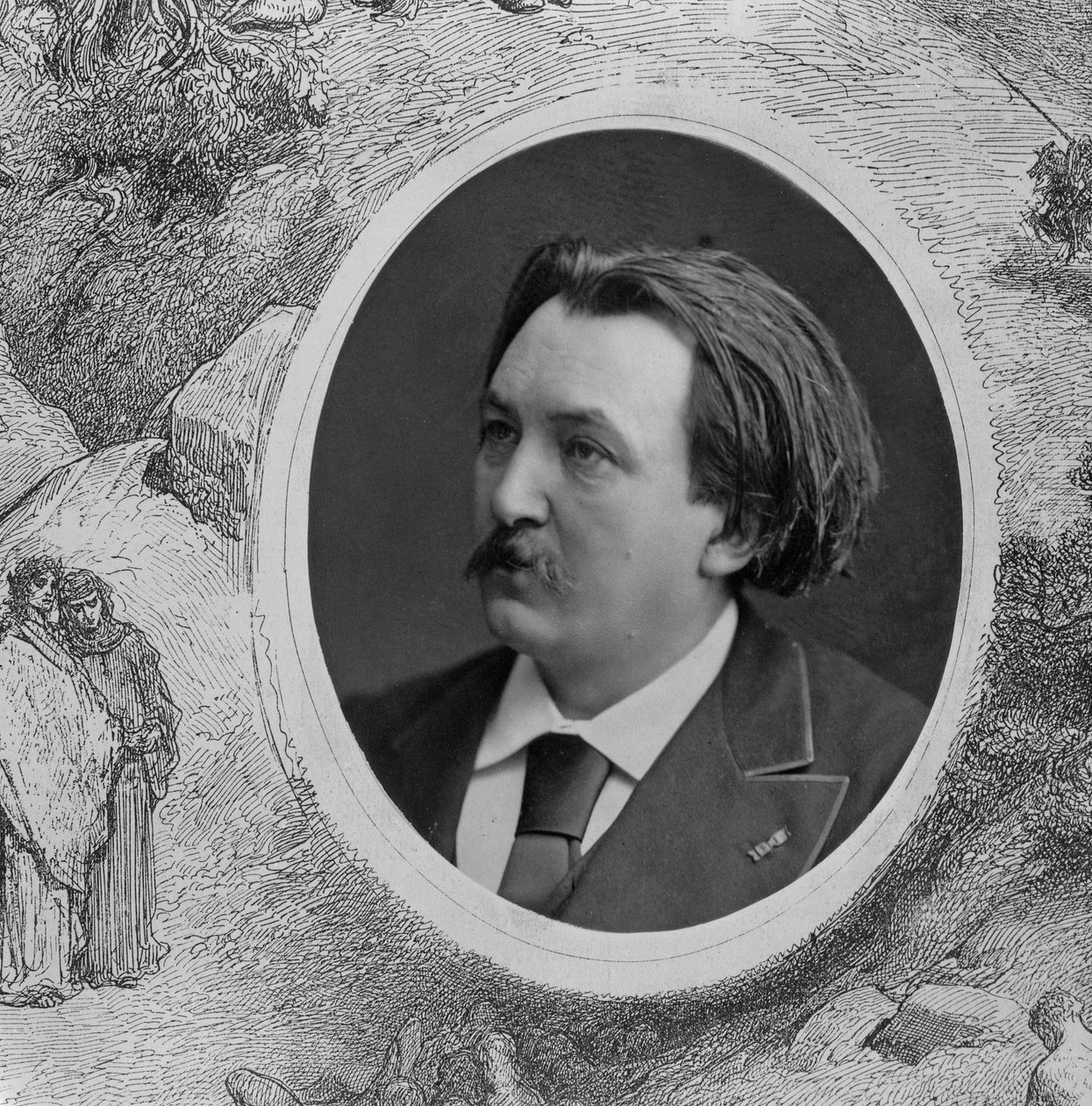 古斯塔夫·多尔 (Gustave Dore) 肖像 (1832-83)（黑白照片）（细节 202837） 作者 法国摄影师