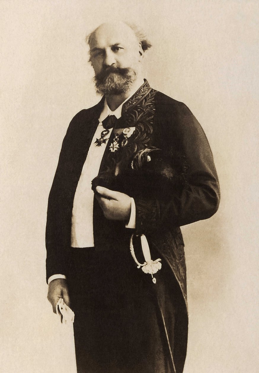 儒勒-尤金-勒内普沃（1819-1898）的肖像，法国画家。 作者 法国摄影师